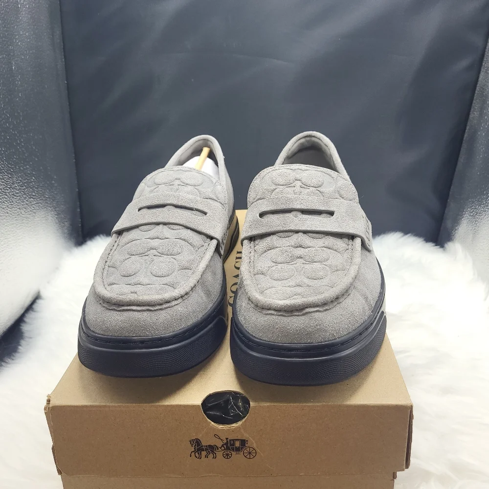 Coach Men's Gray Suede Loafers - Picture 9 of 9